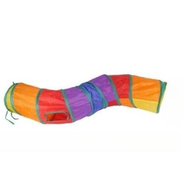 Imagem de Túnel Colorido Gato Interativo Cachorro Labirinto Dobrável Pet Playground (Túnel em Y)