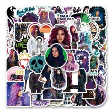 Imagem de Pacote de 54 peças de adesivos de descendentes, adesivos bonitos de vinil estético à prova d'água para garrafa de água, laptop, telefone, skate, diário para crianças, adolescentes, adultos, para