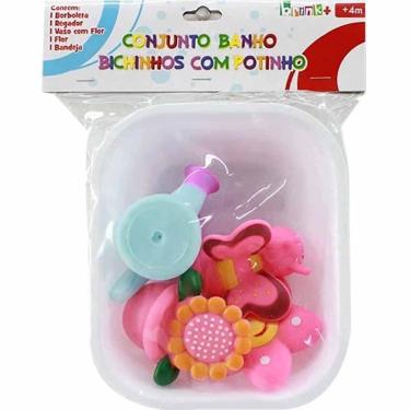 Imagem de Brinquedo para Bebês Conjunto de Brinquedos para Banho Bichinhos com Potinho - brink+