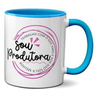 Imagem de Caneca Para A Melhor Produtora Amo o Que faço Profissão (Azul)