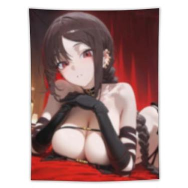 Imagem de LIEGBMEU Tapeçaria de biquíni sexy anime menina 152.4 cm x 203.2 cm interior exterior parede colcha arte decoração de tapeçaria caprichosa, AF116