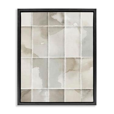 Imagem de Stupell Industries Neutro Awakening Geometrics Black Framed Floater Canvas Wall Art Design por Emma Peal, 78 x 63 cm