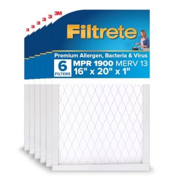 Imagem de Filtrete 40 x 50 x 1, filtro de ar de fornalha CA, MPR 1900, Healthy Living Ultimate Allergen, pacote com 6 (dimensões exatas 39 x 40 x 0,78)