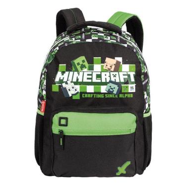 Imagem de Mochila Escolar Infantil Minecraft Plus 066289 Preto - Sestini