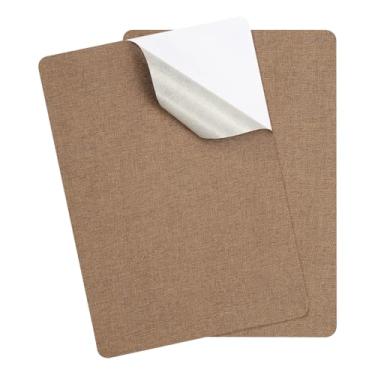 Imagem de PATIKIL Remendos de reparo de linho de 20 x 28 cm, 2 peças de remendo de tecido autoadesivo para sofás, bolsas, móveis, assentos de carro, roupas, tendas, marrom