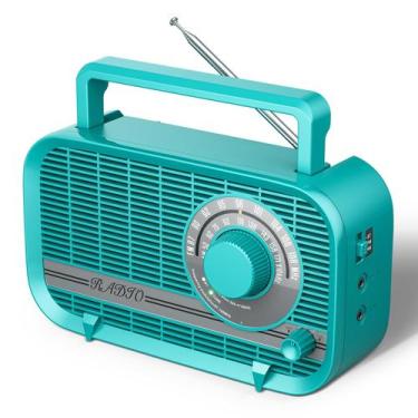 Imagem de Rádio AM FM portátil Audiocrazy com Bluetooth e alto-falante verde