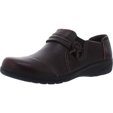 Imagem de Clarks Mocassim feminino Cheyn Madi sem cadarço, Marrom escuro, 10 Wide