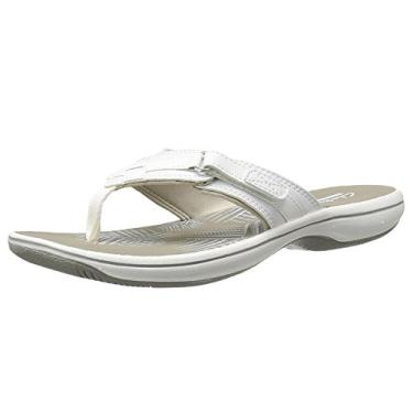 Imagem de Clarks Chinelo feminino Breeze Sea, Branco sintético, 34