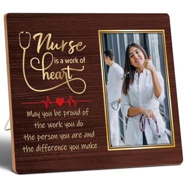 Imagem de Porta-retrato 'Nurse Is A Work Of Heart~'10 x 15 cm, presentes para enfermeiras, escolas de enfermagem, formatura, aniversário, Dia Internacional da Enfermeira, etc. Presentes de agradecimento de