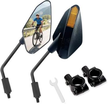 Imagem de Homieway Espelhos de bicicleta para montagem no guidão, 2 peças de espelho retrovisor de bicicleta para E-bike, espelhos de bicicleta de vidro HD para guidão 0,87-0,98 polegadas (22-25 mm)