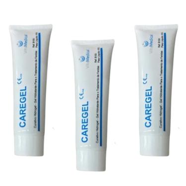 Imagem de Pomada Curativo Caregel Hidrogel 85g | Kit com 3 Unidades | Gel Hidratante e Absorvente para Feridas | Tratamento de Úlceras, Queimaduras, Cortes e Abrasões