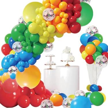 Imagem de Kit Festa Balões Decoração De Aniversário Kit Com Balões De Látex Arco Para Festa Bexigas E Painel (120PCS)