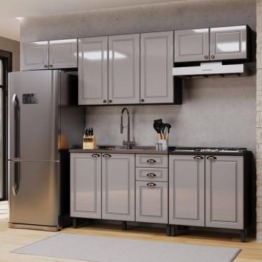 Imagem de Cozinha Completa Firenze 12 Portas 2 Gavetas 6171.165 Cinza/Titânio - Indékes