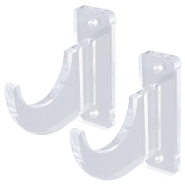 Imagem de HEVSTIL Suporte de parede com sabre de luz, 2 peças, suporte de acrílico resistente, comporta 13,6 kg, suporte vertical de espada para sabres de luz, espadas, machados – fácil instalação – para casa