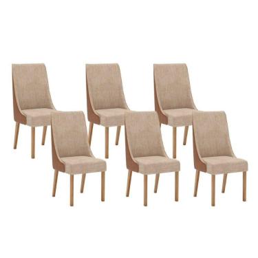 Imagem de Cadeira Sala De Jantar Ivy Kit 6 Un Nature-courano-caramelo-creme - Henn