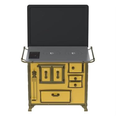 Imagem de Fogão a Lenha GII N 2 Renaissance Amarelo Cald Saida Esquerda