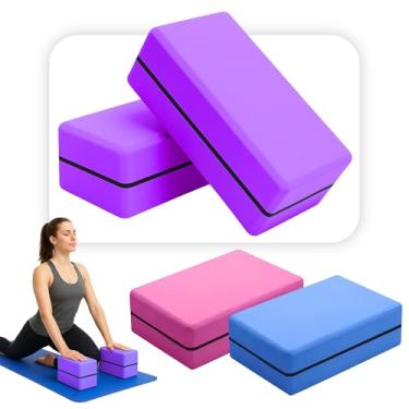 Imagem de Bloco Yoga Equipamento De Pilates Alongamento Tijolo Eva Ioga Bloco Para Fisioterapia (Roxo, Padrão)
