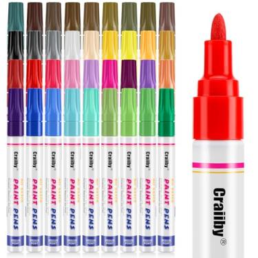 Imagem de Marcadores de tinta, 36 cores à base de óleo, à prova d'água, secagem rápida, conjunto de canetas permanentes para pintura de pedras, madeira, tecido, plástico, tela, vidro, canecas, metal, pneu