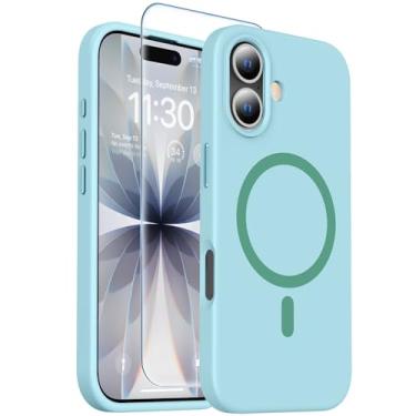 Imagem de toaksi Projetada para 7 capas [forro de microfibra macio antiarranhões] silicone premium com [1 película protetora] capa protetora à prova de choque para homens mulheres meninas 16 cm, azul claro