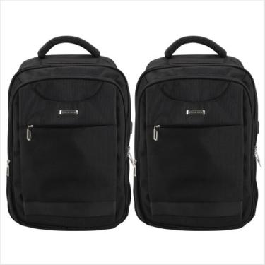Imagem de Kit com 2 Mochilas Executivas Para Notebook Poliéster Mundi Premium Tr
