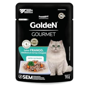 Imagem de Kit 2 x Caixas Ração Úmida Golden Gourmet Gatos Castrados Adultos Sabor Frango 40 Sachês