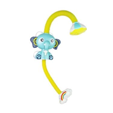 Imagem de menolana Chuveiro para bebê, chuveiro de água com elefante, pulverizador de água, hora do banho, presente de aniversário, brinquedo de banheira com mangueira, Amarelo