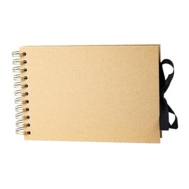 Imagem de predolo Álbum de fotos de scrapbook, livro de memórias decorativo com laço, faça você mesmo para projetos de artesanato de aniversário, projeto de artesanato, Amarelo