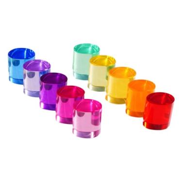 Imagem de Esquirla Conjunto de blocos de construção de arco-íris, brinquedo empilhável, brinquedo sensorial, arco-íris colorido, cilindros de acrílico para crianças de 3, 2.5cm