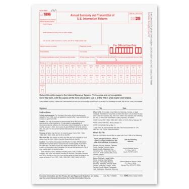 Imagem de 1096 Formulários de transmissão 2024, 1096 Formulários a laser de transmissão aprovados pelo IRS projetados para software fiscal e software de contabilidade 2024, 15 formulários fiscais, 15