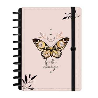 Imagem de Caderno Disco Inteligente Iscool G+ Cosmos Borboleta Nude