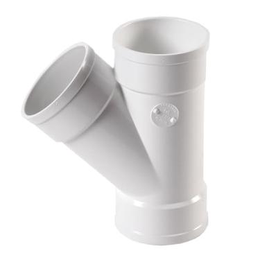 Imagem de NDS 3P08 3" PVC 45 graus Wye Hub x Hub, branco