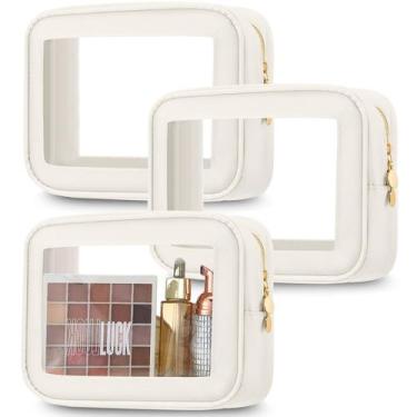 Imagem de Bolsas de maquiagem Abbylike, 3 peças de higiene pessoal transparente 
