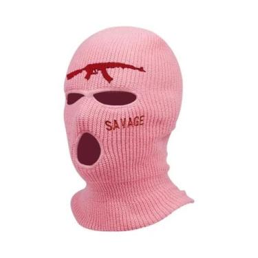 Imagem de Gorro Balaclava Quente De Inverno Com 3 Furos, Máscara De Esqui De Ros