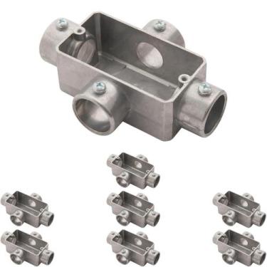 Imagem de 8 Condulete Tipo X 1/2 Polegada Em Alumínio Sem Rosca Sieg Prateado 52