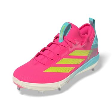 Imagem de adidas Tênis feminino de softbol Adizero Instinct+ 2.0, Rosa lúcido/limão lúcido/azul felicidade, 39