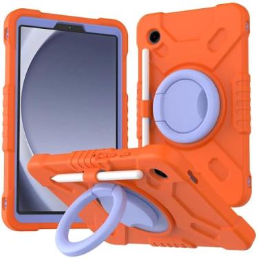 Imagem de Callyue Capa para Samsung Galaxy Tab A9 8,7 polegadas modelo 2023, capa protetora 2 em 1 à prova de choque com suporte O integrado para crianças, laranja
