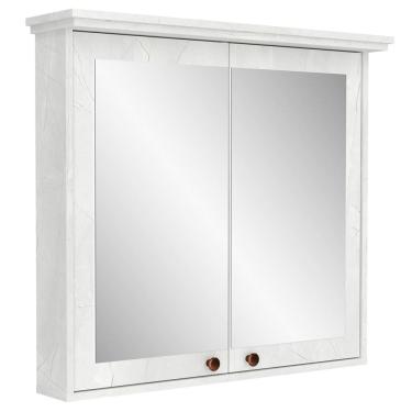 Imagem de Armário Para Banheiro Com Espelho 2 Portas 80cm Malezia B06 Cristal - Lyam Decor