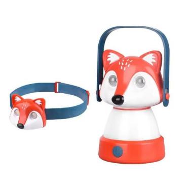 Imagem de kit 2 Lanternas de LED Infantil Animal Raposa  Acampamento e Atividade