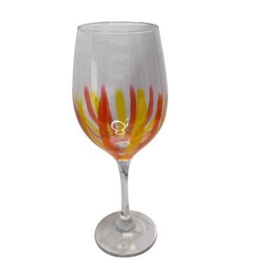 Imagem de Taça De Vidro Grande 490Ml Vinho Água Laranja Amarelo - Bialluz