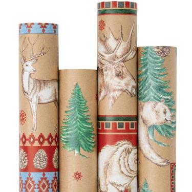 Imagem de Papel de embrulho RUSPEPA Christmas Kraft Polar Bear 4 rolos