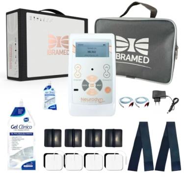 Imagem de Kit Completo Neurodyn Portátil System Ibramed – Eletroterapia + Bolsa + Eletrodos Autocolantes