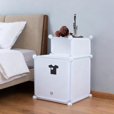 Imagem de Mesa de Cabeceira Modular com Tampa com Divisoria Armário,Armário Modular de Gavetas,Plástico,Empilhável,Grande,Grande,Branco,Módulo 1