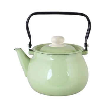Imagem de Chaleira esmaltada vintage, chaleira de chá para água quente rápida para ferver, bule para fogão, chaleira de água quente (menta (2,5 L))