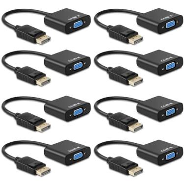 Imagem de Ankey Adaptador DisplayPort para VGA, pacote com 8 conversor DisplayPort DP para VGA banhado a ouro (macho para fêmea) para computador, desktop, laptop, PC, monitor, projetor, HDTV