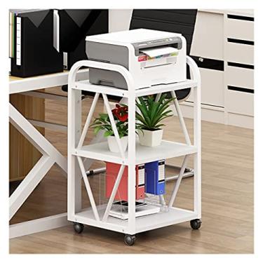 Imagem de Suporte de impressão, suporte para impressora, suporte de três camadas, prateleira de arquivos, estante de livros, armazenamento de escritório, cozinha, artigos diversos, mesa de impressora (cor: C)