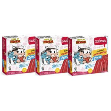 Imagem de Kit 3 Gelatina Em Pó Sabor Morango Diet Zero Açucar 12g Predilecta