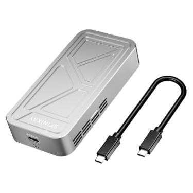 Imagem de SEINIKAY Gabinete SSD M.2 NVME de 40 Gbps com ventilador de resfriamento, gabinete SSD M.2 NVMe externo USB4.0 para SSD NVME 2280, compatível com Thunderbolt 4/3/USB3.2/3.1/3.0/2.0
