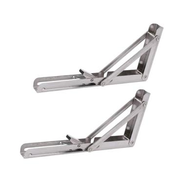 Imagem de MotiveTech 2 peças de suportes dobráveis, suporte de ângulo dobrável triangular, dobradiça de mesa faça você mesmo para, 10 Inch