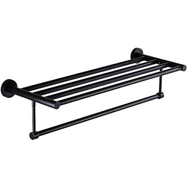 Imagem de Toalheiro, toalheiro prateleira de banheiro rack europeu aço inoxidável duplo toalheiro óleo polido bronze toalha de banho prateleira de parede suporte de toalha de hotel acessórios de banheiro/50 cm