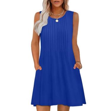 Imagem de Vestido de sol OFEEFAN 2025 sem mangas de praia com bolsos para mulher